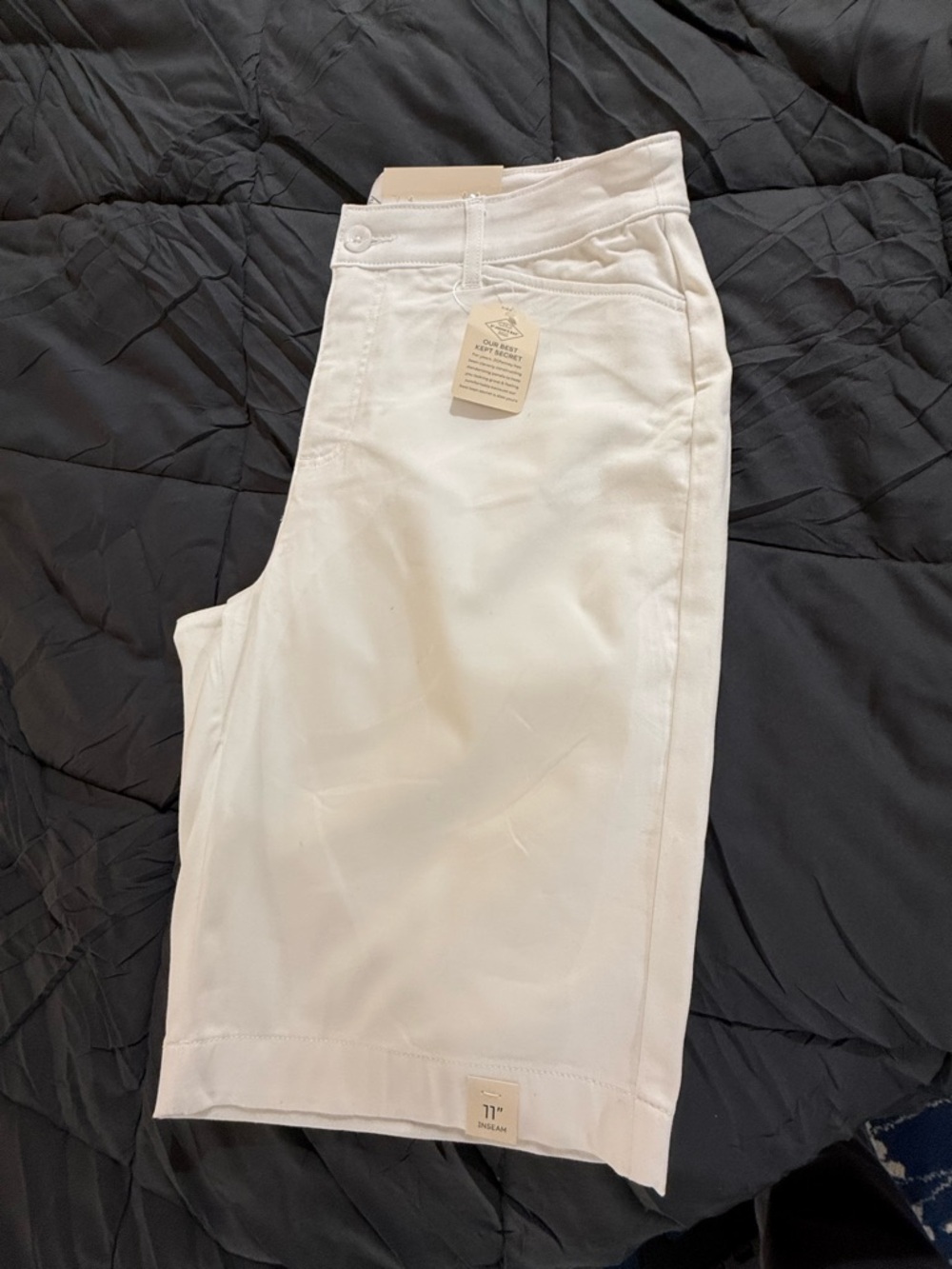 St. John's Bay White Bermuda Shorts with Tag Detail